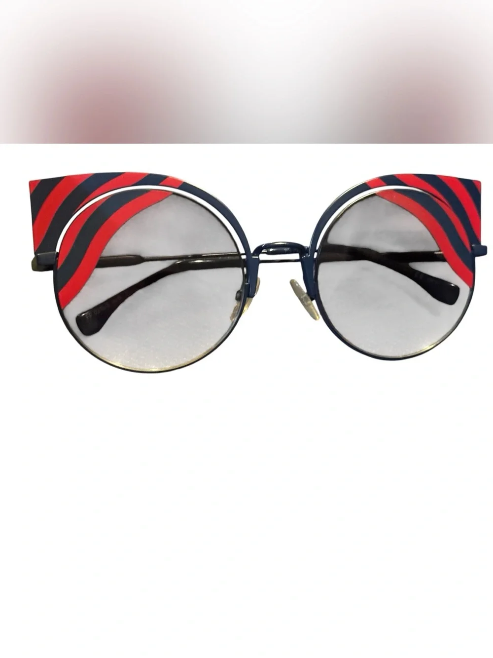 NWOT women’s AUTHENTIC FENDI Hypnoshine red & blue Cat Eye Sunglasses